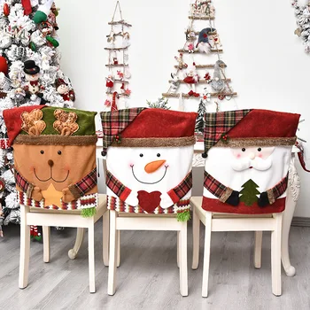1-3 бр. нова година Коледна калъф за хранене на стол, Коледни подаръци, Дядо Коледа, настолни украса за парти аксесоари за дома