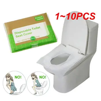 1 ~ 10 бр. опаковки = Еднократна употреба хартиени покривала за седалките на тоалетната чиния, кемпинговый тоалетна, водоустойчив калъф за баня ZXH за пътуване / къмпинг