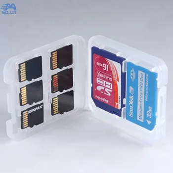 1 бр. Прозрачен защитен притежателя Micro, Кутия за карти с памет SD SDHC TF MS Калъф за съхранение на пластмасови кутии