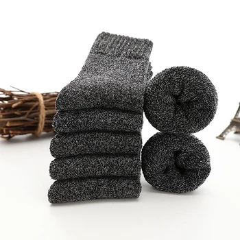 1 чифт зимни топли мъжки чорапи, изолирана дишащи ежедневните бизнес чорапи, памучни мъжки чорапи