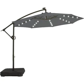 10-крак слънчев чадър за вътрешен двор с наклон, открит конзола чадър, окачени чадъри с утяжеленным основание, пазарен чадър за двор