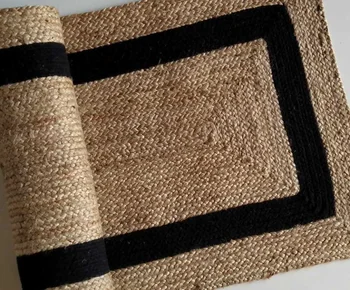 100% Джутовая килим пътека, Тъкани двупосочен джутовый черга ръчна изработка, прост, модерен килим за декориране на дневната