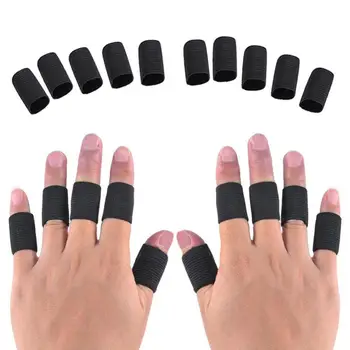 10шт Еластичен защитен ръкав за пръстите, който Поддържа Артрит, Спортна помощ, Директен обвивка, Баскетболни Ластични ленти, Защита на пръстите