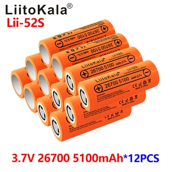 12шт LiitoKala Lii-52S 26700 5200 mah 3,7 На Акумулаторна литиева батерия за 36 e-bike power HID слънчева светлина /3C освобождаване от отговорност