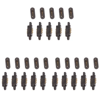 15 Двойки пружина магнитни съединители Пого Pin, 3 позиции, Стъпка магнити 2.3 ММ, През дупки, мъжки Женски сонда