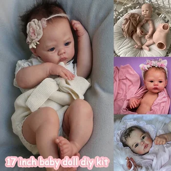 17-инчов комплект Meadow Reborn с отворени очи за новородено, меки на пипане, реалистичен, свеж цвят, Други недовършени празни куклено детайли