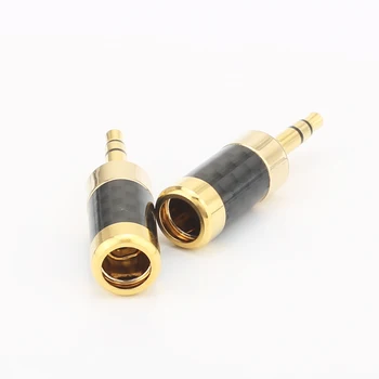2 елемента Audiocrasthp004 Позлатени директни слушалки 3,5 mm мини стерео жак от въглеродни влакна