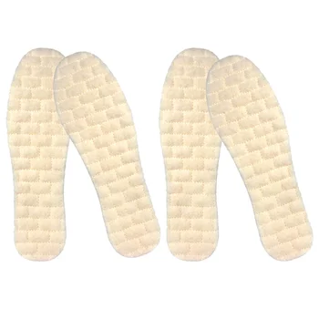 2 чифта зимни флисовых стелки, Еластични възглавнички за обувки, Затопляне стелки, унисекс-стелки