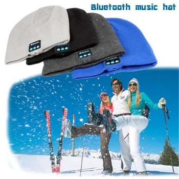 20 бр/лот, шапчица-бини, безжични слушалки, Bluetooth, умни слушалки, говорител, микрофон, Зимна спортна стереомузыкальная шапка за iphone xiaomi