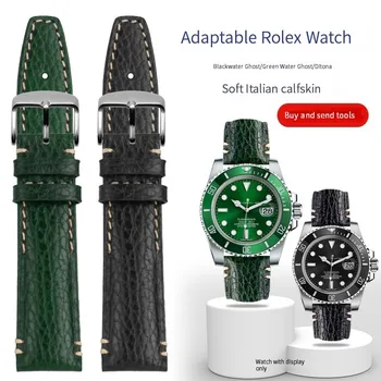 20 мм и Каишка за Часовник Ръчна изработка с Катарама за Omega от Телешка Кожа, Растително Дъбени Произведено В Италия Гривна Каишка За Часовник Rolex