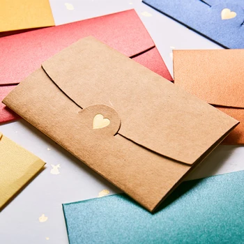 20 парчета, Любовно писмо с горещо щамповани, Ретро Перла хартиен плик за сватбени покани, стационарен