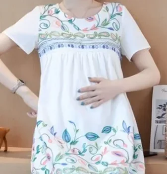 2023 Бременна Облекло сиво Зареждане на Женска Детска Риза Забавна Тениска Момиче Новата Мама Голям Размер За бременни