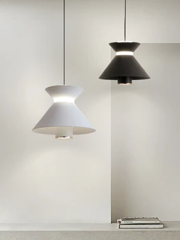 2023 Модерен окачен лампа Nordic LED се използва за преминаване в спалнята, фоайе, кухня, Бяла, черна Светлина, без украса лампи с дистанционно управление