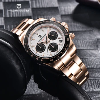 2023 Нов дизайн на PAGANI, Основен марка, Луксозни мъжки кварцови часовници, Спортен хронограф, мъжки часовник VK63, син сапфир водоустойчив Reloj Hombre