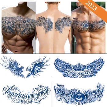 2023 Нов Едро Сок Етикети На Гърдата Татуировки Билков Полупостоянный Задни Татуаж Уингс Татуировки Stickpaper
