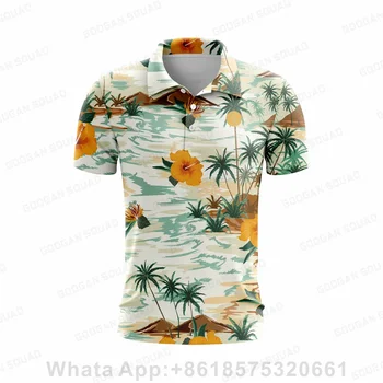 2023 Нова лятна мъжка риза с къси ръкави в Хавайски стил, Ежедневни модна тениска с къс ръкав, бързосъхнеща тениска за риболов, голф, Блузи, Дрехи големи размери