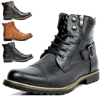 2023 Нови Модни Престрелки обувки С метален двоен цип, Мъжки Кожени ботуши, Мотоциклетни ботуши, Спортни мъжки обувки, Zapatillas Hombre