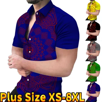 2023 Хавайски Уличен стил Ретро с 3D Принтом Мъжка риза с Ретро Риза Мъжка Проститутка, Риза С къс ръкав в Свободна Мъжка риза