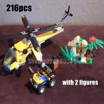 216 бр. Модел на товарен хеликоптер Строителни блокове Halftrack Fit Kids 60158 60159 Играчки за детски подарък
