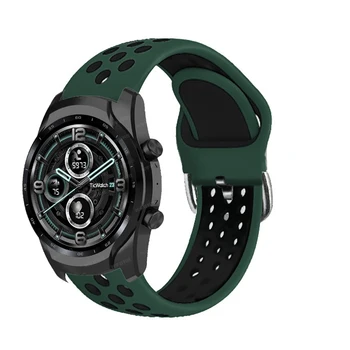 22 мм Гривна на китката За TicWatch Pro 2020 Силиконов Ремък За Ticwatch Pro 3/3 GPS LTE/GTX/S2/E2 Smart Watch Band Correa