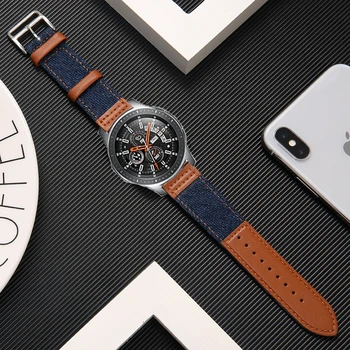 22 мм Кожена Каишка за Samsung Galaxy Watch 46 мм S3 Classic Huawei Watch 4 Pro/GT3 Каишка за гривна Amazfit GTR3 Pro