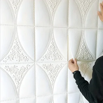 3D Пенопластовая Стеновая Панел Тухла Ретро Тапети Таван Самозалепващи се Тапети Фон на Стената Декорация на дома