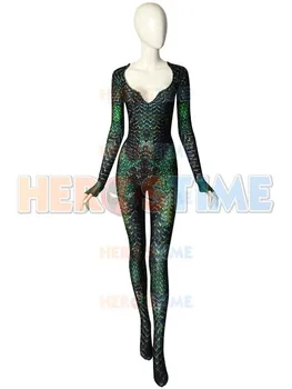 3D Принт Mera Undersuit Костюм на супергерой, костюм Zentai от ликра, костюм Zentai на Хелоуин, дамски гащеризон Mera Zentai за жени