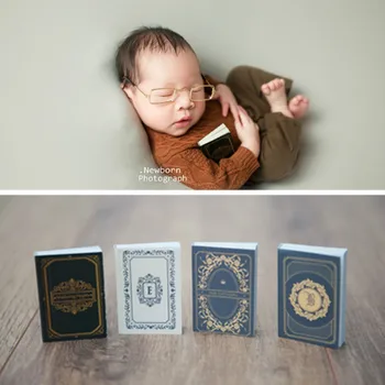 4 бр. Ретро мини-книги, реквизит за снимки на новородени, аксесоари за фотосесия, творчески подпори за фото студио, украса за снимки на бебета