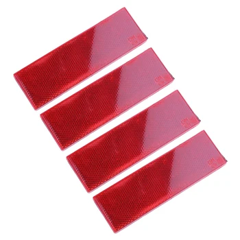 4-кратни предупредителни светлоотразителни стикери за защитата плоча/на лента за леки автомобили, червен