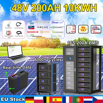 48V 200Ah LiFePO4 Батериите 100Ah 150Ah Батерия Пълен капацитет с 16S 200A BMS RS485 CAN Комуникация 6000 + Цикли