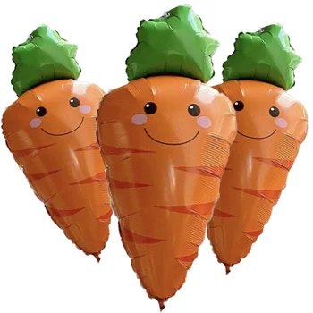 4шт Великден голям морков балон от фолио за деца на Великден, рожден ден, Пикник, Кулинарната тема, украса за детско шоу, Оранжево