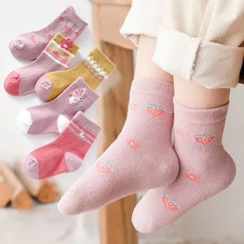 5 Двойки/лот, Пролетно-Есенни Нови Детски Чорапи За Момчета И Момичета, Памучни Модни Чорапи С Хубав Модел За Тийнейджъри от 1 до 12 години, Студентски Чорапи