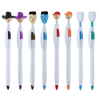 50шт Сладък дизайн ковбойская шапка зъби и бейзболни шапки химикалка писалка рекламни подарък дръжка, студентски уроци офис-канцеларски материали
