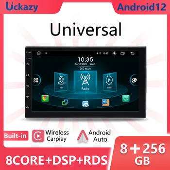 8 + 256 GB 8 Основната Autoradio1 Din Android12 Автомобилен Мултимедиен Плеър за Универсален Стерео GPS Навигация Аудио Главното Устройство Wifi 4G Carplay