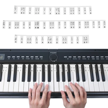 88 Клавиши, маркер за пиано, силиконови ленти, без паста, без лепило, тип слой за деца / начинаещи с калъф