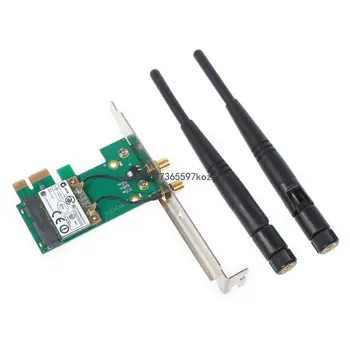 AR9287 Тенис на Wlan Безжична Wifi адаптер, PCIE карта PCI 300M с двойна антена