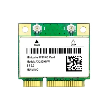 AX210HMW WiFi Карта WiFi 6E Mini PCI-E AX210 802.11 Ax/Ac 2,4 G/5G//6G BT5.2 Безжичен Адаптер за Лаптоп