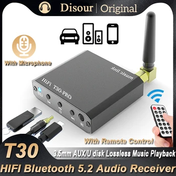 Bluetooth 5.2 Аудиоприемник 3.5 мм AUX/RCA/U-Disk Play HIFI Музикален Стерео Безжичен Адаптер Без Загуба С HD Микрофон за Автомобилния Динамика