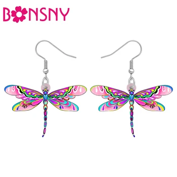 BONSNY Акрилни Пролет-Лято Цветни Обеци-водни Кончета С Висулки Във Формата на Капка Чар, Модни Бижута Аксесоари За Жените Подарък За Момичета