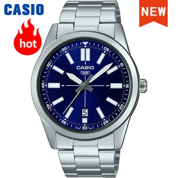 Casio часовник за мъже основен луксозен комплект кварцови Непромокаеми военни часа Бизнес мода Стомана Каишка relogio masculino MTP-VD02D