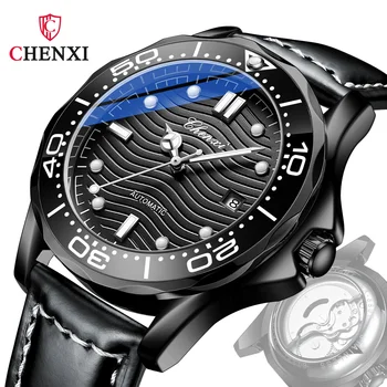 CHENXI 8817 Луксозни Механичен часовник с автоматичен календар, водоустойчив светещи Модерен Бизнес мъжки ръчен часовник Montres Homme