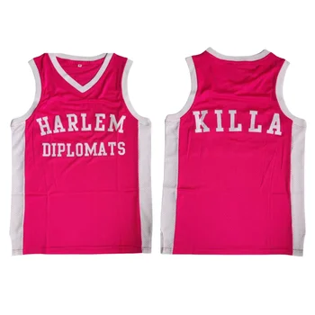 HARLEM DIPLOMATS KILLA, Баскетболно майк, Спортна риза, Розови върхове, Бързосъхнеща бродерия с логото на