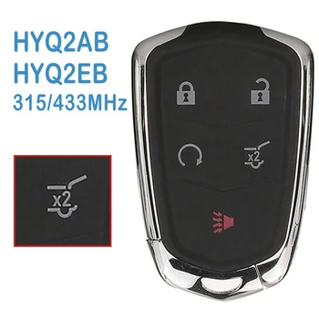 HYQ2EB HYQ2AB Авто Оригинален Умно Дистанционно Управление 4 + 1Б ID46 Чип 433 Mhz Замени Автомобилен Ключ и Без Ключ За Cadillac CTS ATS XTS ATSL SRX