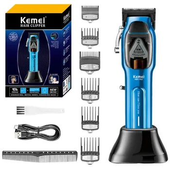 Kemei KM-1763 Професионална Машина За Подстригване Регулируем Подстригване За Коса За Мъже Фризьорски салон Електрическа Машина За Рязане на Брада Акумулаторна