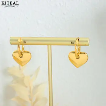 KITEAL Модерен Дизайн Златен цвят Обеци за шаферките 2023 модерни обеци във формата на сърце с персиковым сърце дамски обеци бижута