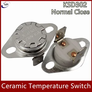 KSD302 Normal Close16A 250V Керамичен Превключвател на температурата KSD301 Термостат 40C 45В 50C 55C 60C 70C 75C 80C 90C 110В 120C 130В 190C
