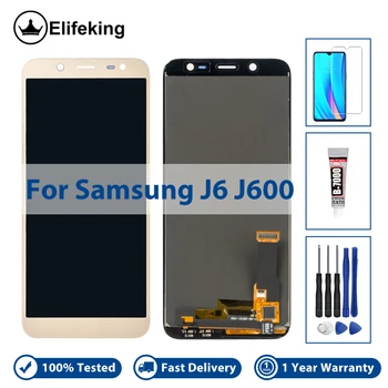 LCD дисплей за Samsung Galaxy J6 2018 J600 J600F/DS сензорен Дисплей и цифров преобразувател в събирането на Подмяна на безплатни инструменти 100% тестван
