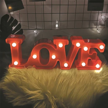 Led лампа LOVE Light Romantic Wedding Standing Letter Лампа Светва Бели пластмасови подаръци за Свети Валентин за Шаферките, детайли, инструменти