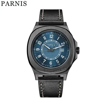 Parnis 42 мм Сапфирен кристал Miyota Автоматично мъжки механични часовници Luminous Mark
