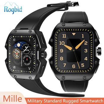 Rogbid Mille Външни трайни умен часовник 5ATM IP69K Водоустойчив Монитор за състоянието на здравето на военен стандарт Bluetooth Покана Смарт часовници за мъже